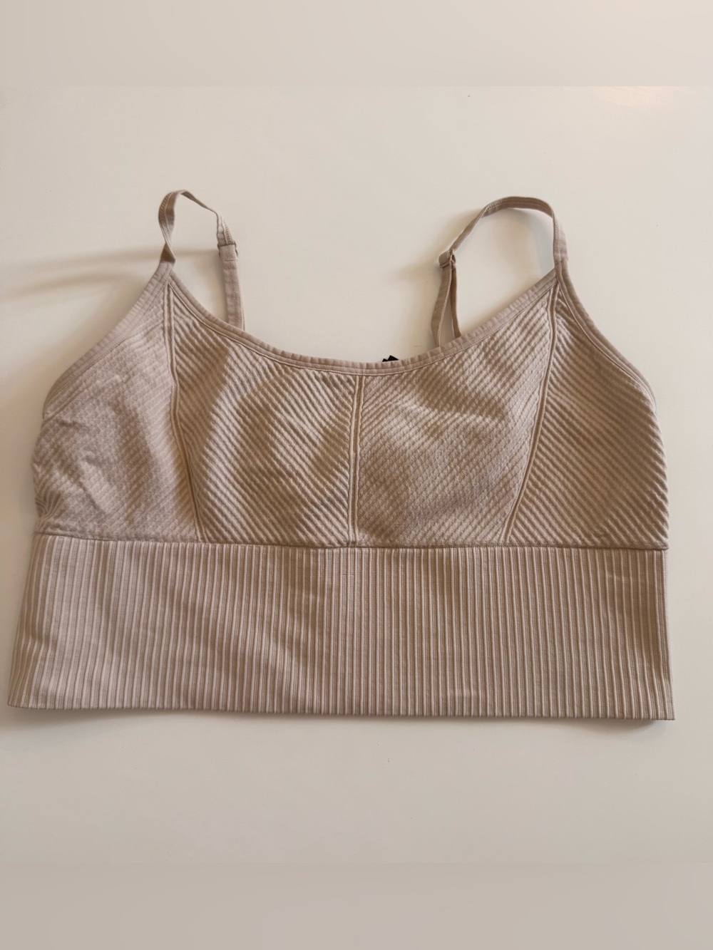 Pink Seamless Ribbed Bralette Tank in Nude